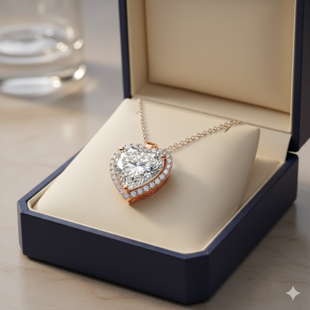 Heart-Shaped Diamond Necklace