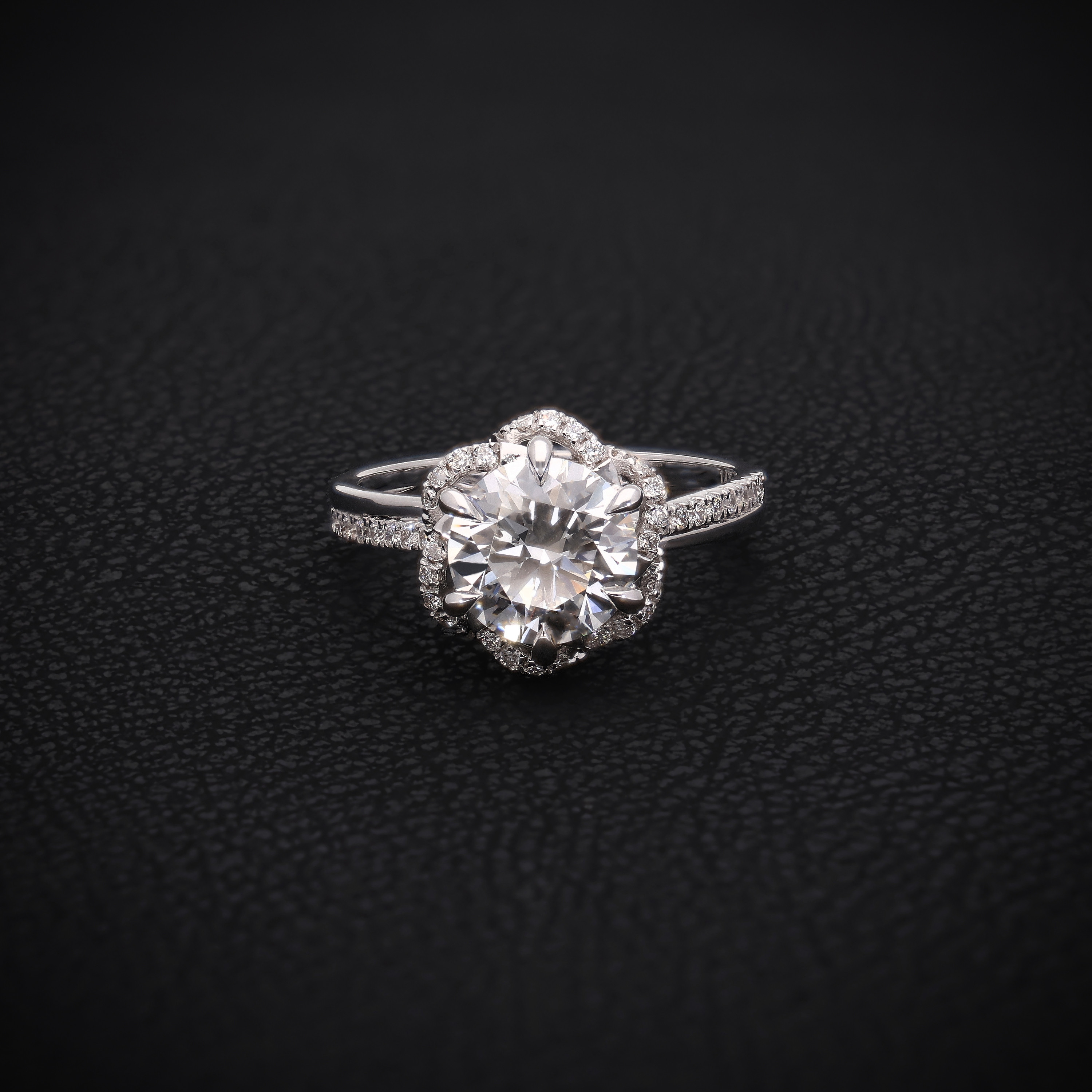 The Floral Halo Diamond Engagement Ring
