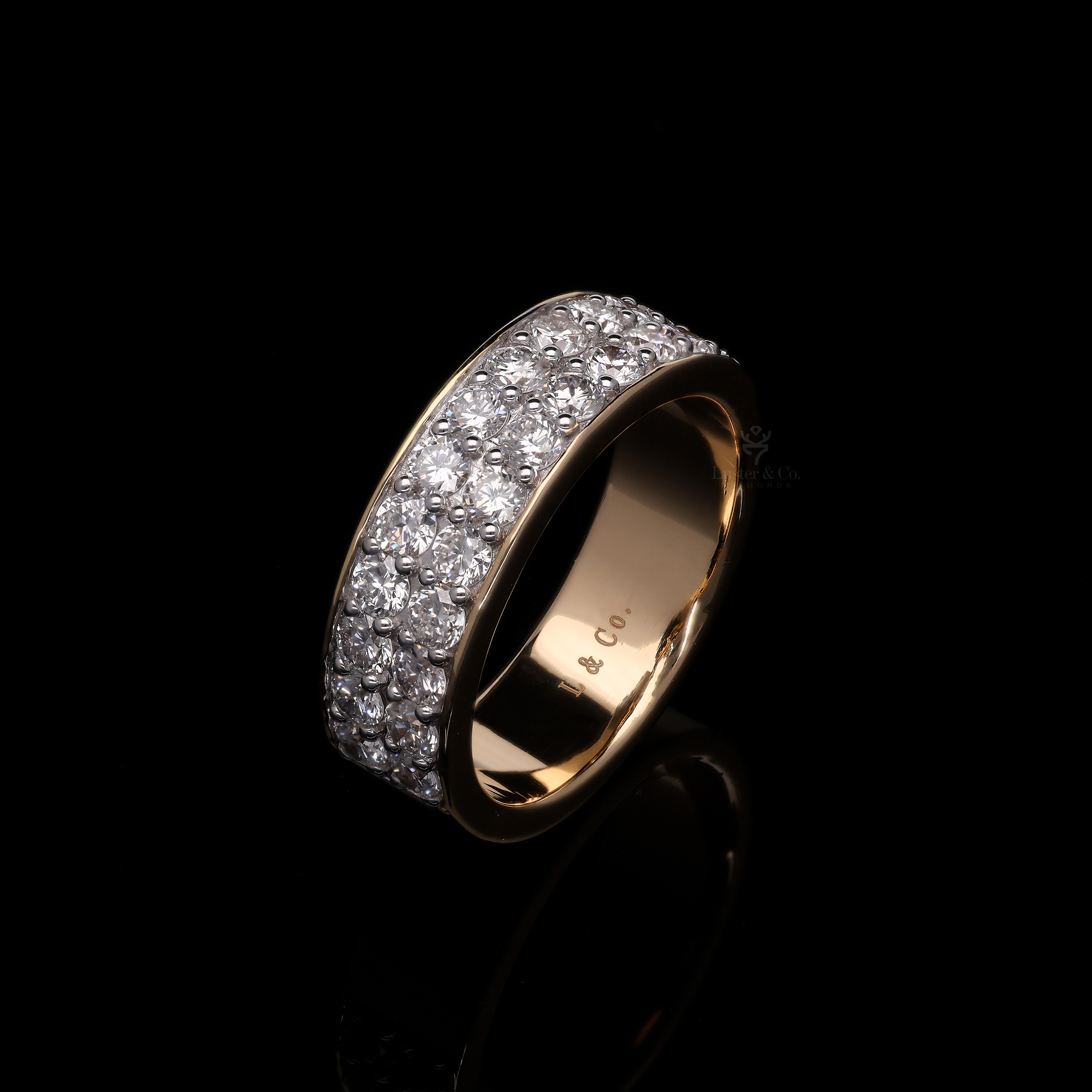 The Majestic Triple-Row Diamond Band