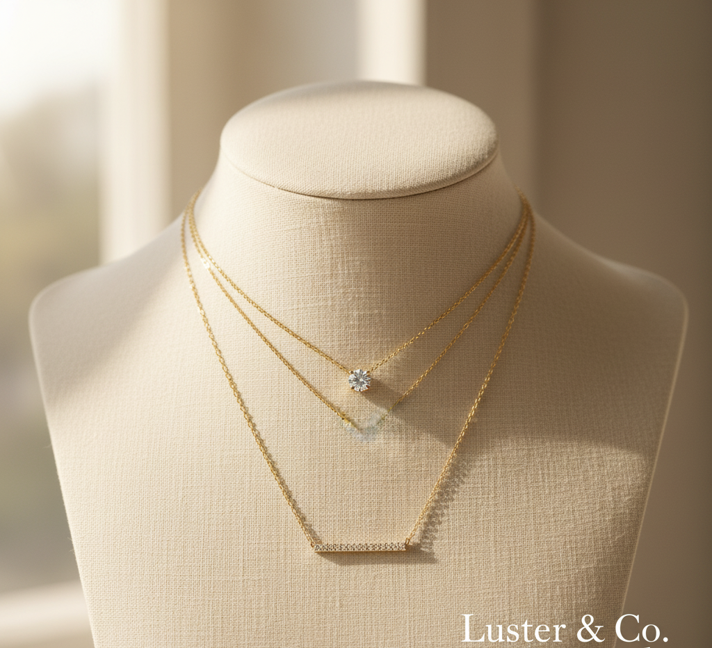 Layered Diamond Necklace Set
