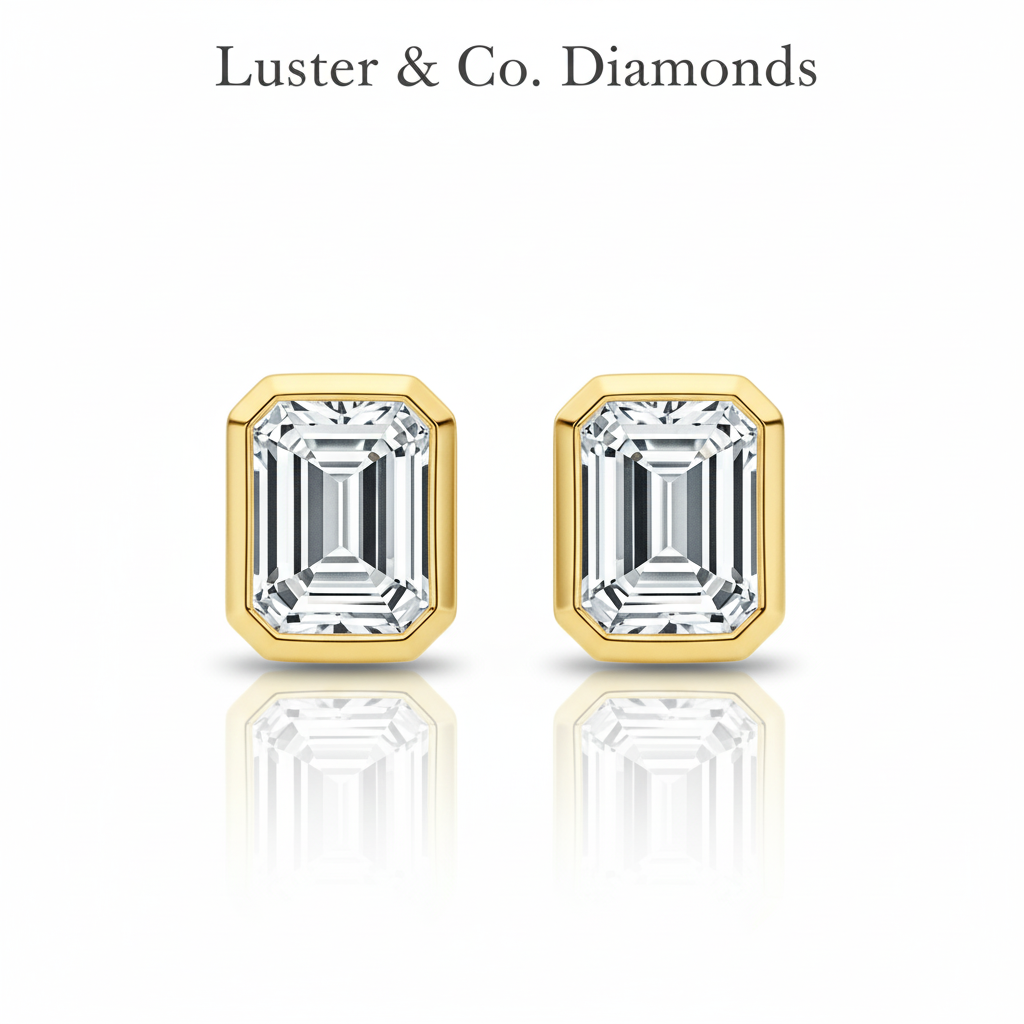 Emerald-Cut Diamond Earrings